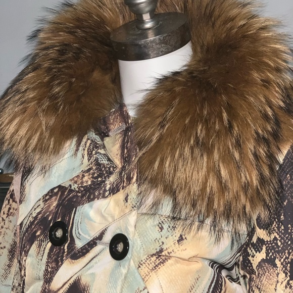 Moon River, Abstract Print Down Filled Puffer Coat, Sz 40 (US 4/6), EUC - Picture 12 of 15